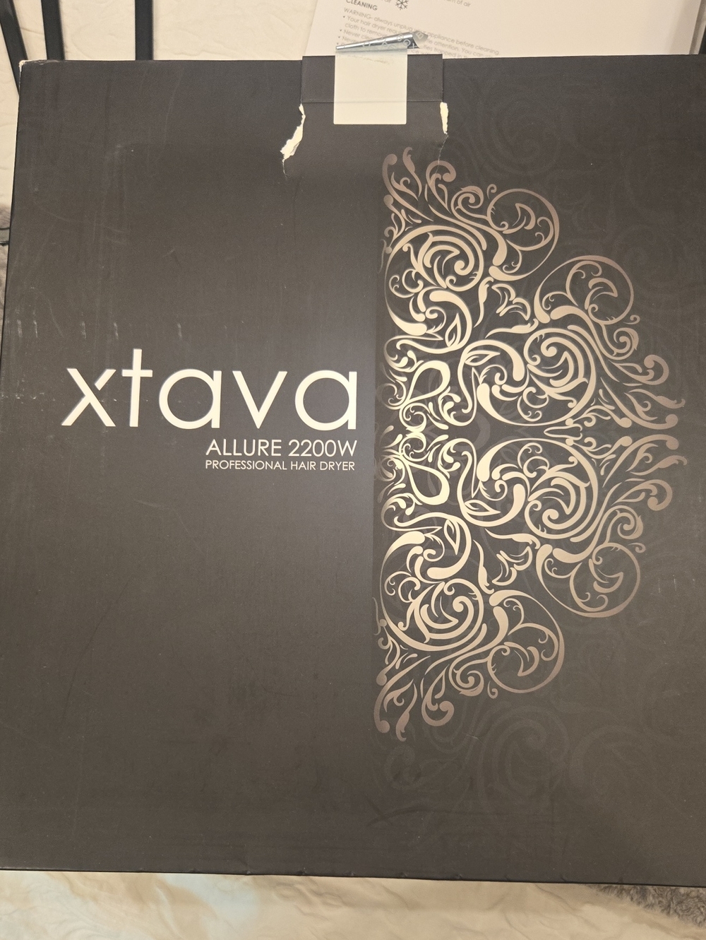 Xtava Allure 2200W Professional Hair Dryer - Black with Gold Accents
